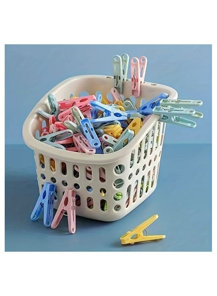 50pcs Windproof Plastic Clothespins - Durable, Strong Grip for Drying Clothes, Socks & Small Items, Ideal for Home, Dorm & Travel Use, Laundry Accessories, Drying Racks