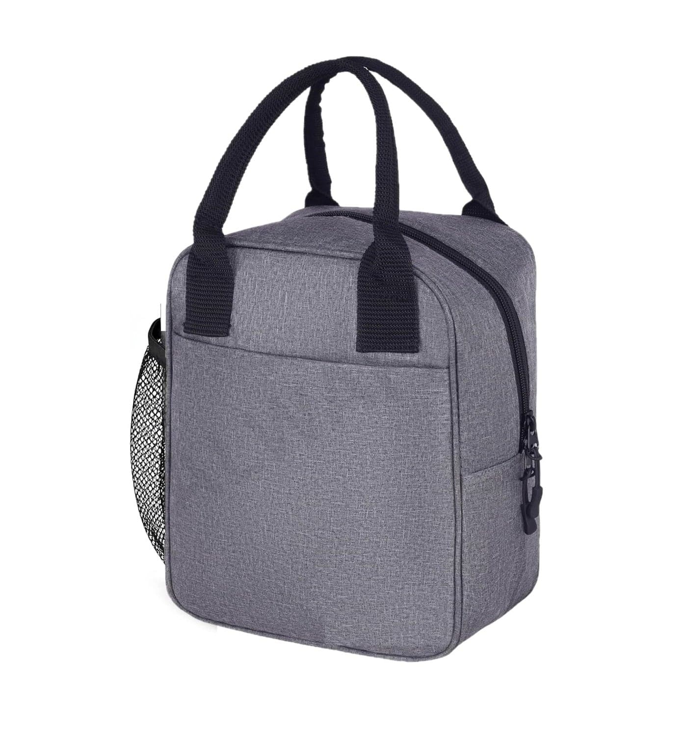 ALWAFLI Insulated Aluminium Foil Hot and Cold Lunch Bag Office Tiffin Bags for Men,Women & Kids Travel Lunch Bag with Bottle Pocket or Lunch Tiffin Box & Bottle | for Office & School (Grey)