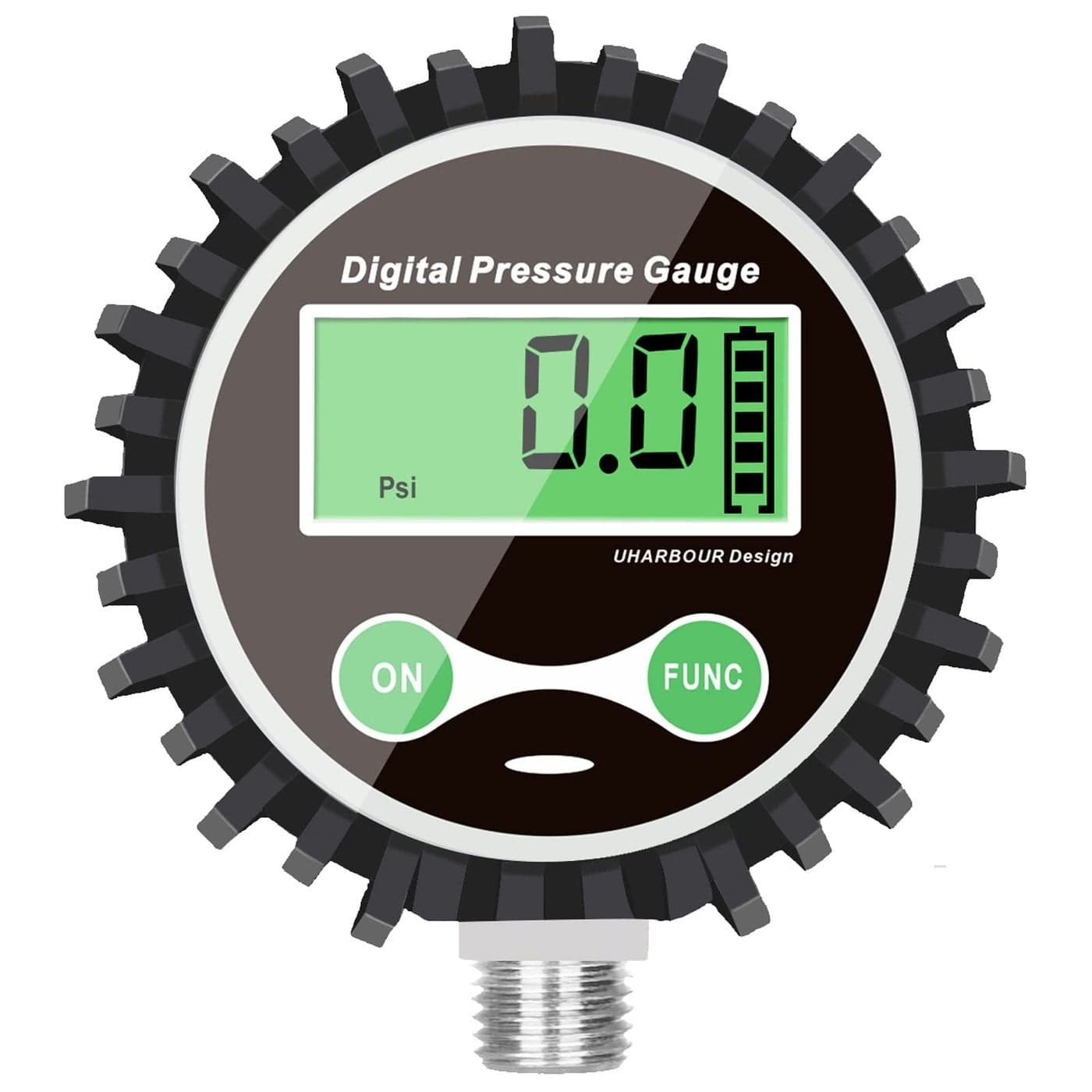 Digital Low Pressure Gauge with 14 NPT Bottom Connector and Rubber Protector by Uharbour 03515 psi Accuracy 1 FS