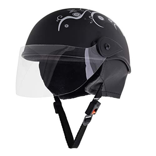 Sage Square Multi-Purpose Half Helmet for Men, Women (Medium, Black Matte Sticker Design 3) (Non-Motorized), Polycarbonate
