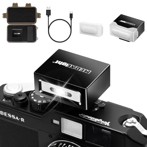 MEDALight Upgrade Aluminum F1 Mini Camera Flash with Diffuser for Ricoh GR3/GR3X/Fuji/Sony ZV1/Nikon/Canon/Olympus/Digital Film Cameras,Portable hot Shoe Speedlite for DSLR Camera(Black).