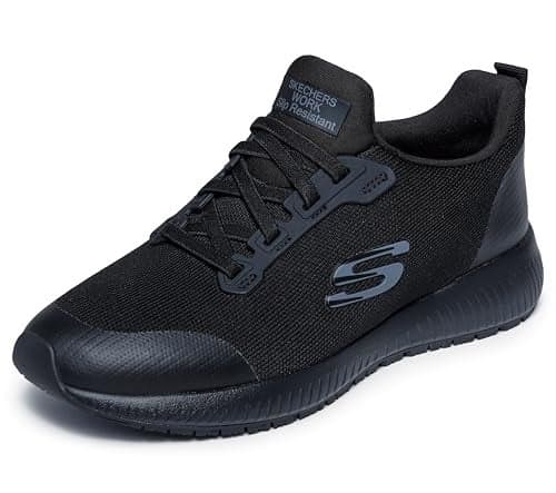 Skechers Women's Squad Sr Food Service Shoe, Black, 7 Wide