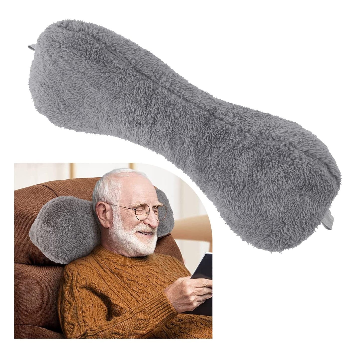 VCOMSOFT Grey Recliner Headrest Pillow, Head Pillow for Recliner Chair, Head Pillow for Sofa, Recliner Neck Pillows, Recliner Neck Pillow, Bone Neck Pillow, Couch Neck Pillow
