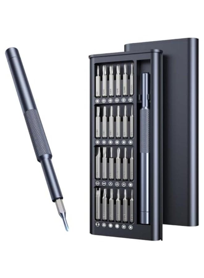 Small and accurate electric screw screwdriver set 25 in 1 from Lingi, a professional small magnetic repair tool set for mobile / computer / watch / laptop / game player / glasses / electronics.