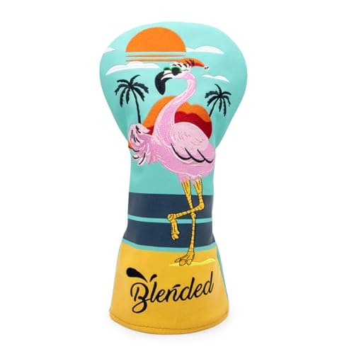 BAIRBRE Golf Club Covers Flamingos Driver Cover Fariway Wood Headcover Hybrid Head Cover Leather Golf Headcover Fit All Brand for Driver