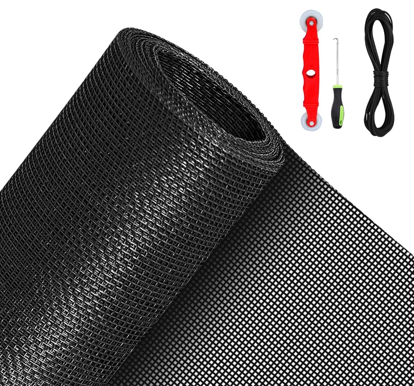 QWR Pet Proof Window Screen Replacement Kit 39x118 Durable High Hardness Screen Mesh Replacement Window Screens Repair Kit for Sliding Screen DoorPatio and WindowsFolded Package