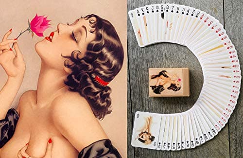 FLONZGIFT Pinup Girls Playing Cards Poker Deck 54 Cards All Different Vintage Retro Classic Pin Up Girls by Alberto Vargas