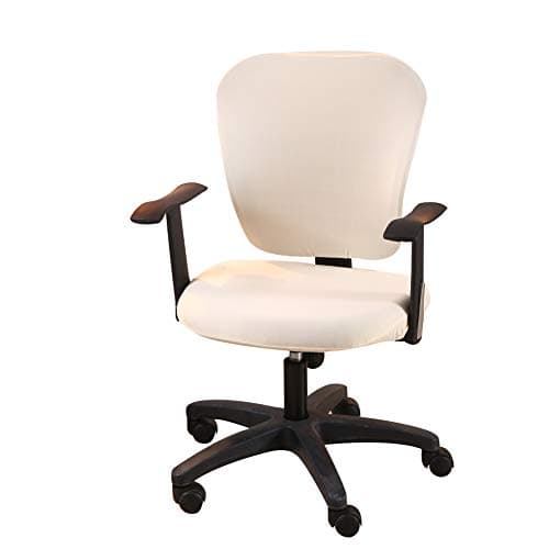 Jinzio Computer Office Chair Cover - Split Protective & Stretchable Cloth Polyester Universal Desk Task Chair Chair Covers Stretch Rotating Chair Slipcover, Cream