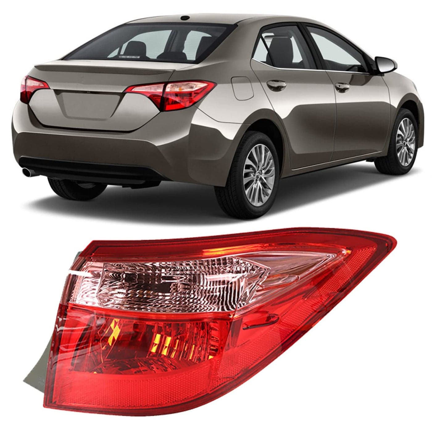 Silscvtt Passenger Side Outer Tail Light Replacement for Toyota Corolla 20172019 Tail Lamp Right Side 8155002B00 TO2805130