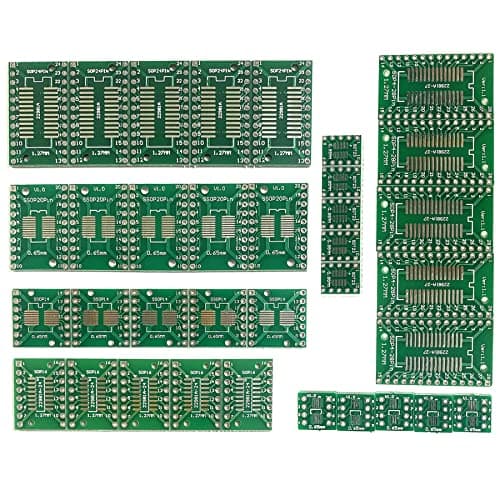 Cermant 35pcs 7 Values PCB Proto Boards SMD to DIP Adapter Plate Converter SOP SSOP TSSOP SOP 8 MSOP 10 SOP 14 SOP 16 SOP 20 SOP 24 SOP 28