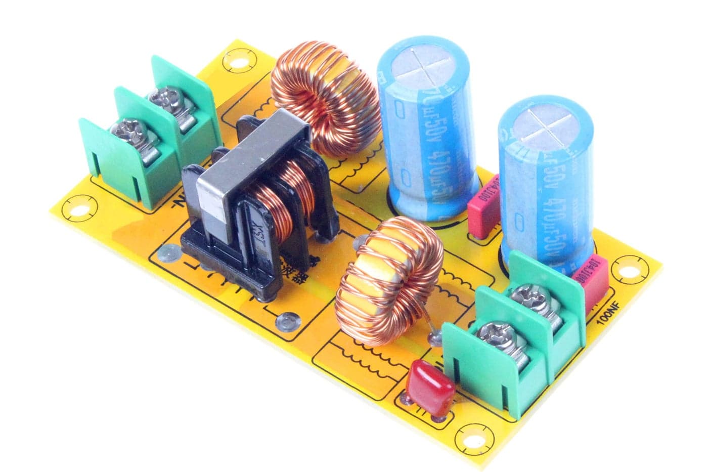 NOYITO DC LC Filter DC EMI Power Filter 0 to 50V 2A 4A 10A 20A Filtering Board (2A)