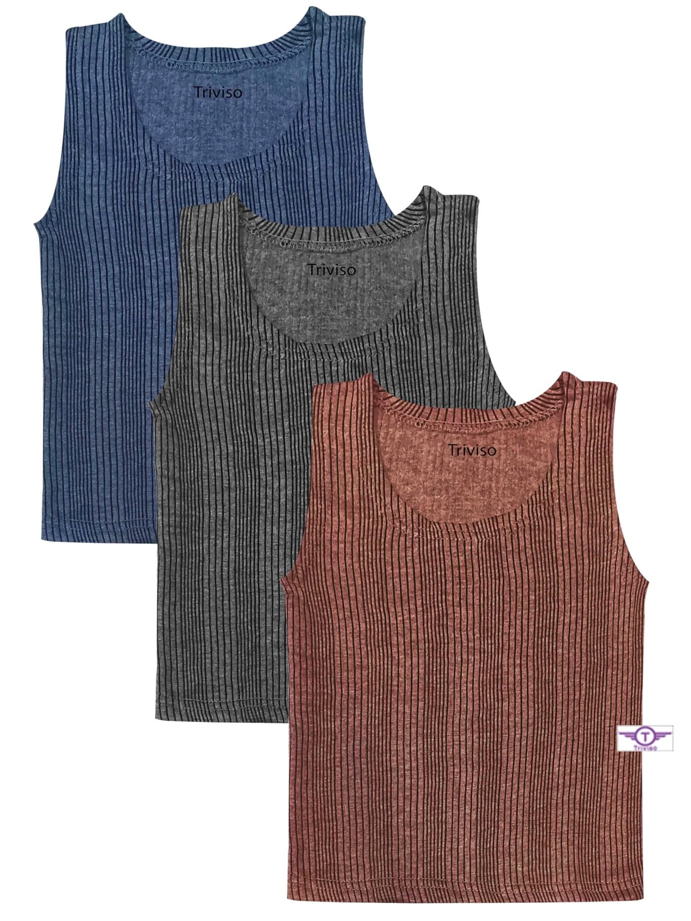 Triviso Kid Boys Kid Girls Unisex Winter wear Thermal Vest Thermal Shirts/Top Thermal Sleeveless Baniyan for Kids 2-13 Years Pack of 3 Multicolour