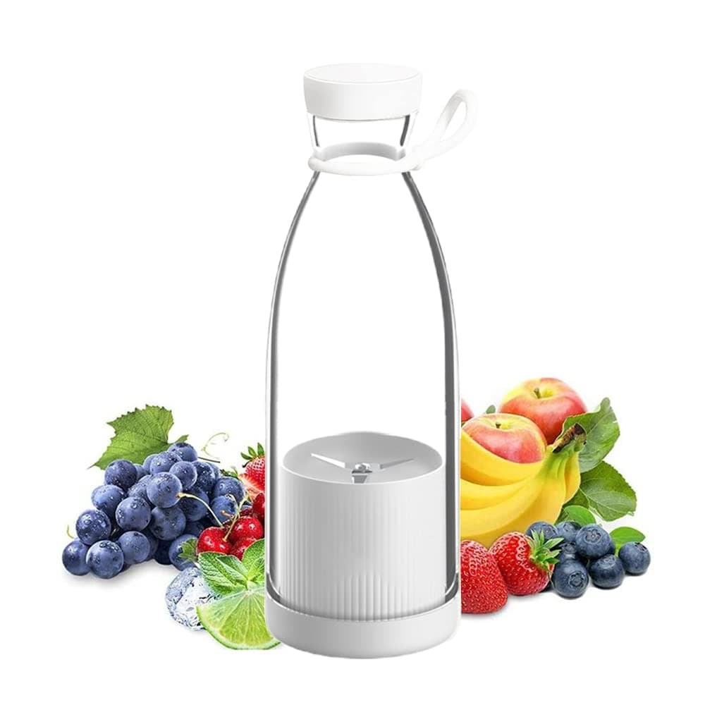 Marrone Portable Blender Mini Jug Blenders Multifunctional Fruit Mixer Mini Blender for Smoothie Fresh Juice Blender Milk Shakes 350ml HomeGymTravel White
