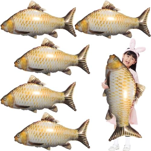 OULUN 6 Pcs Fish Balloons Gone Fishing Party Decorations Fishing Balloons Fishing Party Supplies Fishing Theme Birthday Party Decorations Balloons