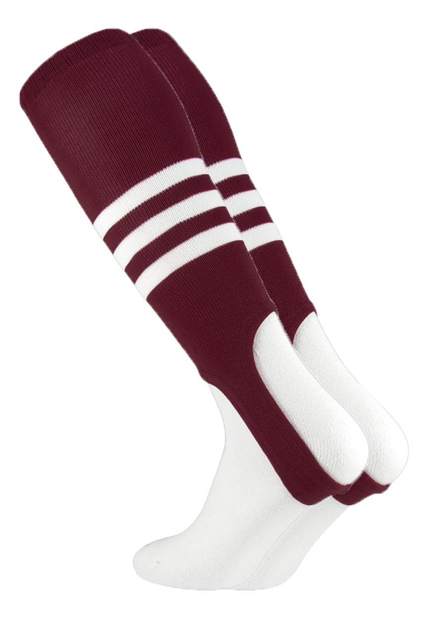MadSportsStuff Baseball Stirrups Pattern B (Maroon/White, Large)