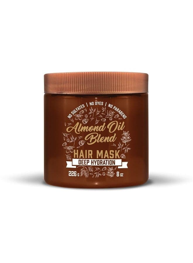 Intense Hydration Almond Oil Blend Hydrating Hair Mask Treatment with Avocado Oil and Oat to Repair Dry Damaged Hair, Safe for Color-Treated Hair, Sulfate, Paraben and Dye-Free, 8 Fl Oz
