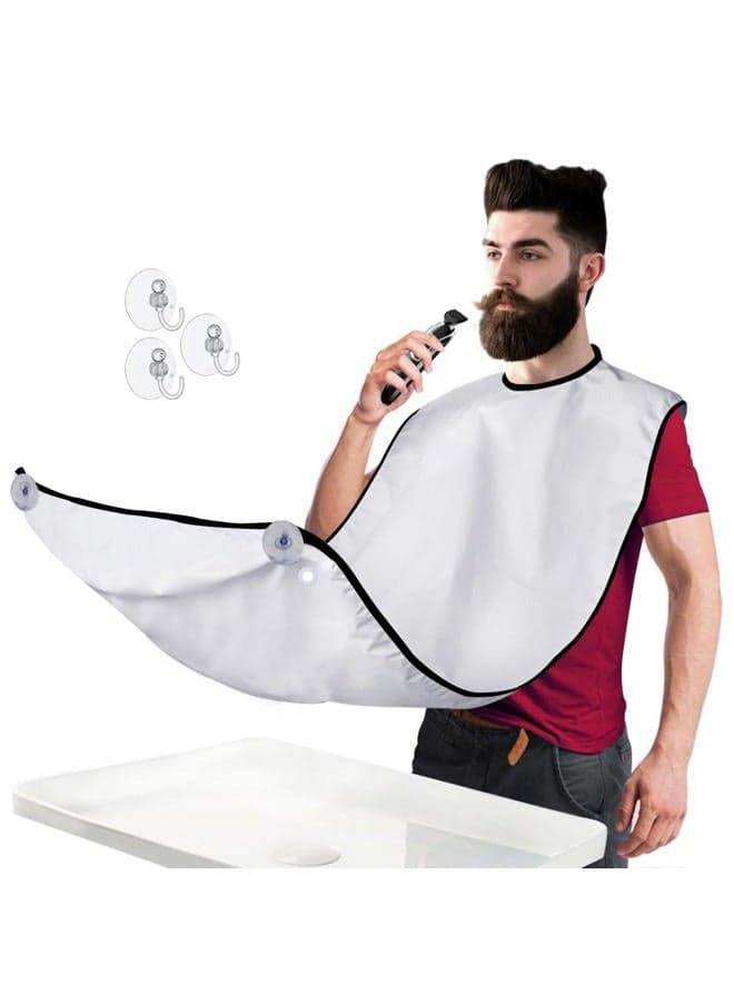 Beard Shaving Catcher Bib - The Smart Way to Shave - Beard Trimming Apron & Shaving Cape - Perfect Grooming Gift or Men's Birthday Gift - by Mobi Lock