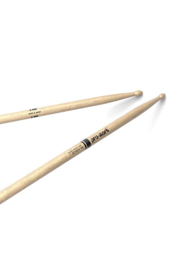 ProMark Drum Sticks - Classic Attack 5A Shira Kashi Oak Drumsticks, Oval Wood Tip, One Pair