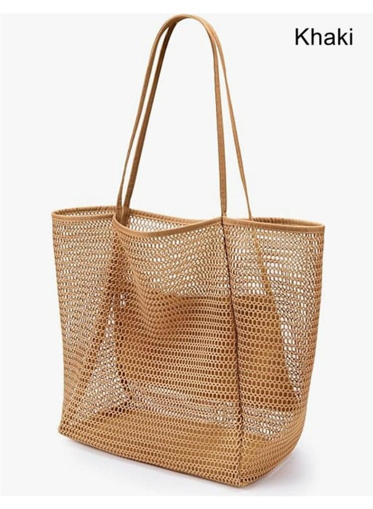 Women's Summer Outdoor Travel Mesh Foldable Beach Tote - Essential Travel Bag