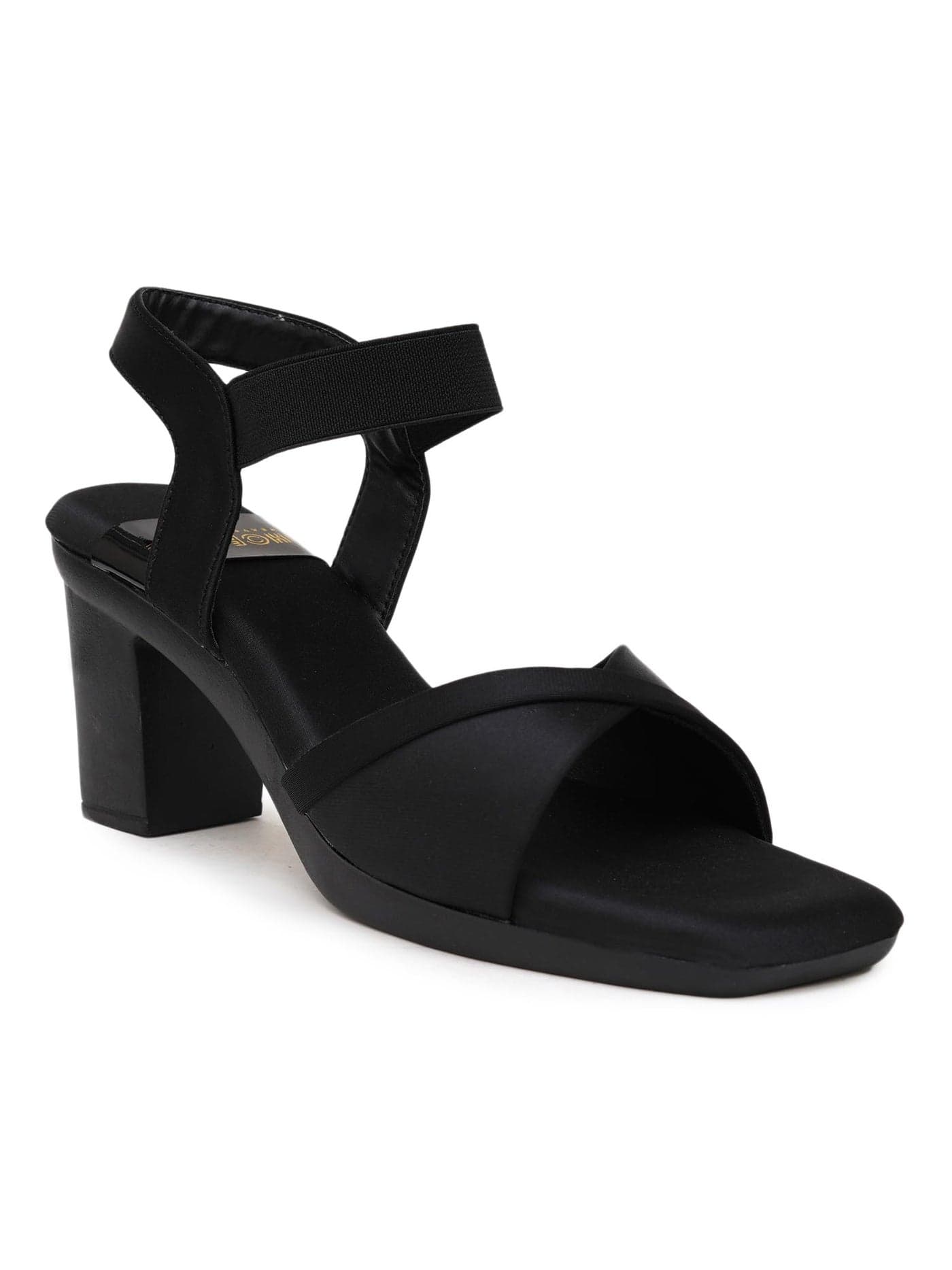 SHOECUBE Womens ShimmerStep Black Heeled Sandal_5 UK (SHCB-PELT-F162-OL-BLACK)