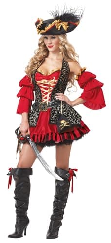 California Costumes Sexy Spanish Pirate Costume Medium Red