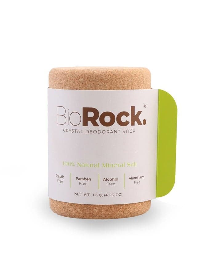 BioRock. Crystal Natural Deodorant Stone - Unscented Plastic and Aluminum Free Salt Deodorant Stick for Women & Men Eco-Friendly, Sustainable, Zero Waste 4.25 oz