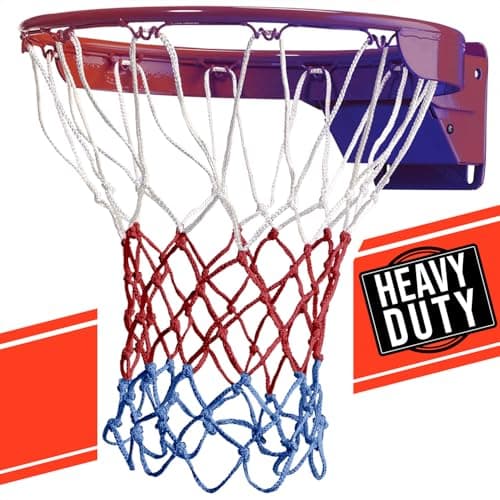 Ultra Sporting Goods Heavy Duty Basketball Net Replacement All Weather Anti Whip Fits Standard Indoor or Outdoor Rims 12 Loops RWB