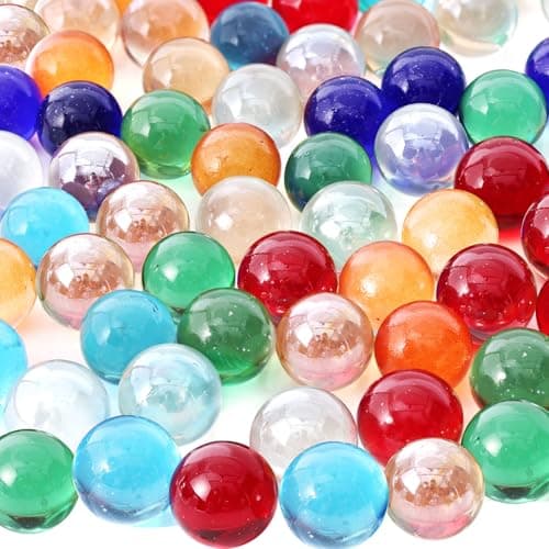 FUTUREPLUSX 150PCS Glass Marbles Bulk 58inch Colorful Marbles for Running Game Board Table Game Gift for Families Children and Friends