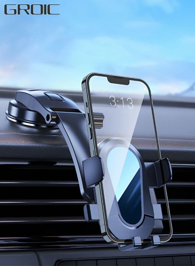 Universal Phone Mount for Car, Dashboard Windshield Long Arm Strong Suction Car Cell Phone Holder Mount for All Mobile Phones