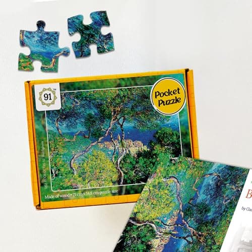 91Knots | Claude Monet – Bordighera 108pcs Wooden Art Puzzle A5 | Classical Painting Jigsaw for Adults & Teens | Mindful Brain Teaser | Ideal Travel Friendly Gift