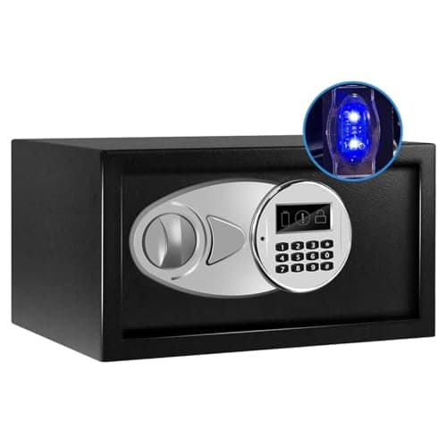 Sdstone Safe Box with Sensor Light,Hidden Safe Box with Key & Digital Lock for Home and Company. Electronic Security Safe Box Wall or Cabinet Fixed Design, 0.4 Cubic Feet