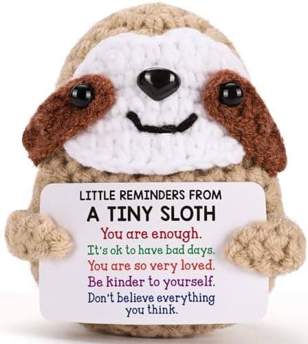 MBL Graduation Inspirational Gifts for Women Little Reminders Birthday Emotional Cheer Support Stress Relief Crochet Sloth Grad Gift for College Students Nurses Week Teacher Her Him Coworker Friend