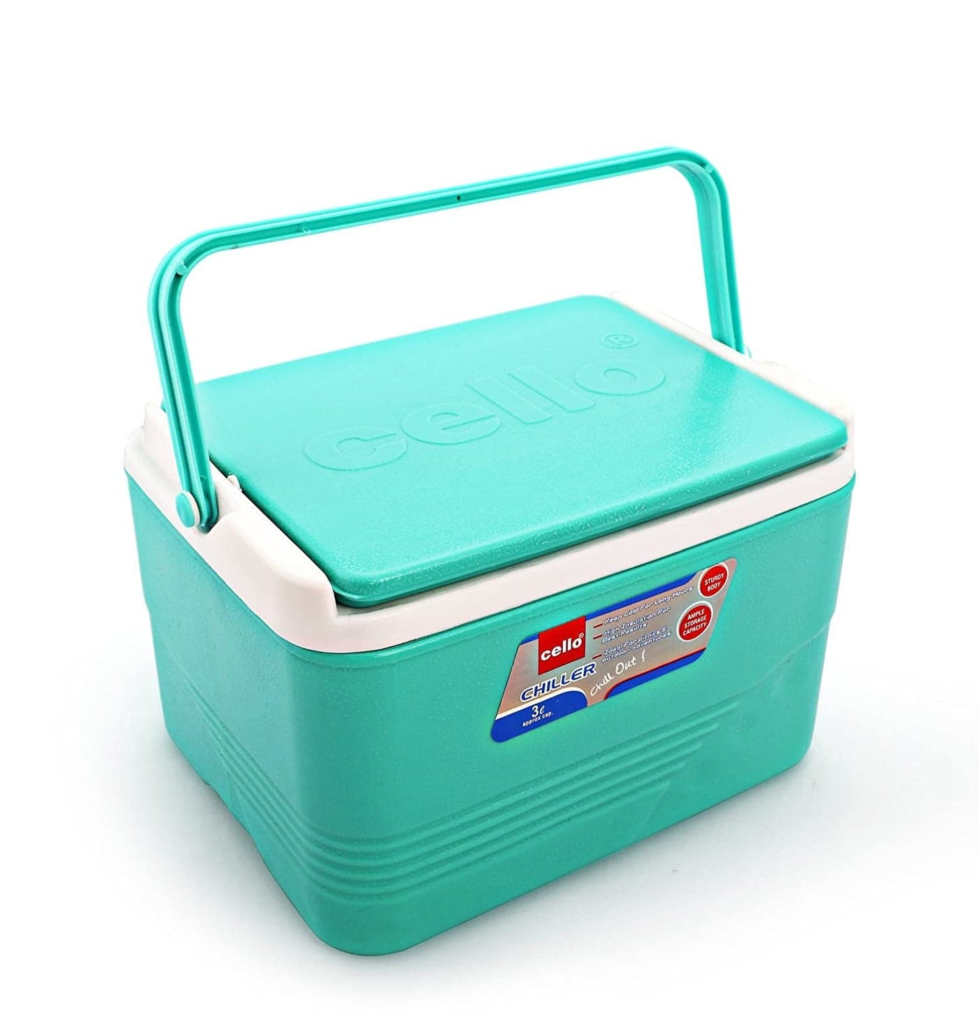 Cello Chiller Ice Box | Standard Size for Travel Party Bar Ice Cubes | Cold Drinks | Medical Purpose | 3 Litre, Green