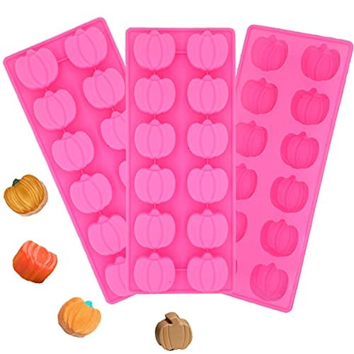 3 Pcs Thanksgiving Molds Mini Silicone Pumpkin Mold Used to Make thanksgiving Cake Decoration, thanksgiving Pumpkin Chocolate, Gummies Candy, Christmas Candy (Pink)