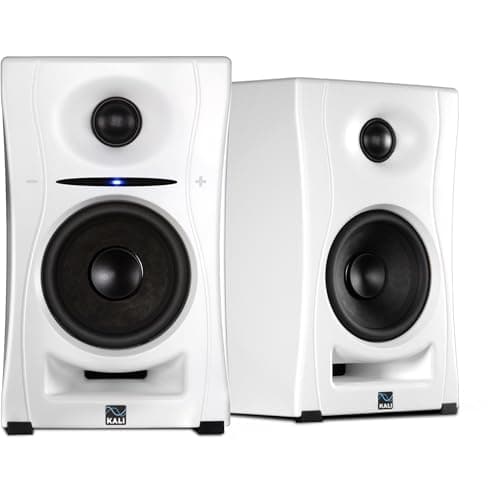 Kali Audio LPUNFW 4 Ultra Nearfield Studio Monitors Powered Active Studio Speakers System for Music Production Bluetooth USBC TRS RCA Input 3D Imaging Waveguide Boundary EQ White Pair