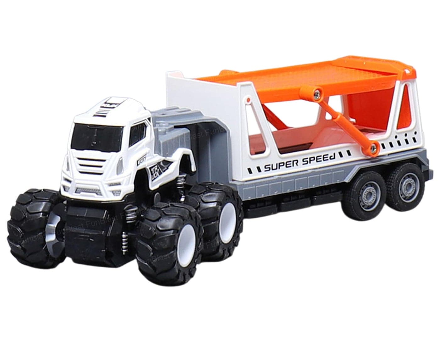 FunBlast Freight Carrier Truck Toy for Kids – Metal Head Transport Lorry for Kids, Realistic Design Smoother & Speedier Friction Powered Vehicle Toy for 3+ Boys, Girls (Style-B)
