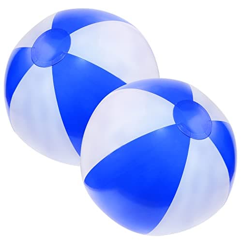 PENTA ANGEL Beach Balls 2PCS 12 Inch InflatableBlow Up Classic Rainbow Color Summer Swimming Pool Party Favors Water Toy Beachball for Women Men Adults Playing BlueWhite 12 Inch