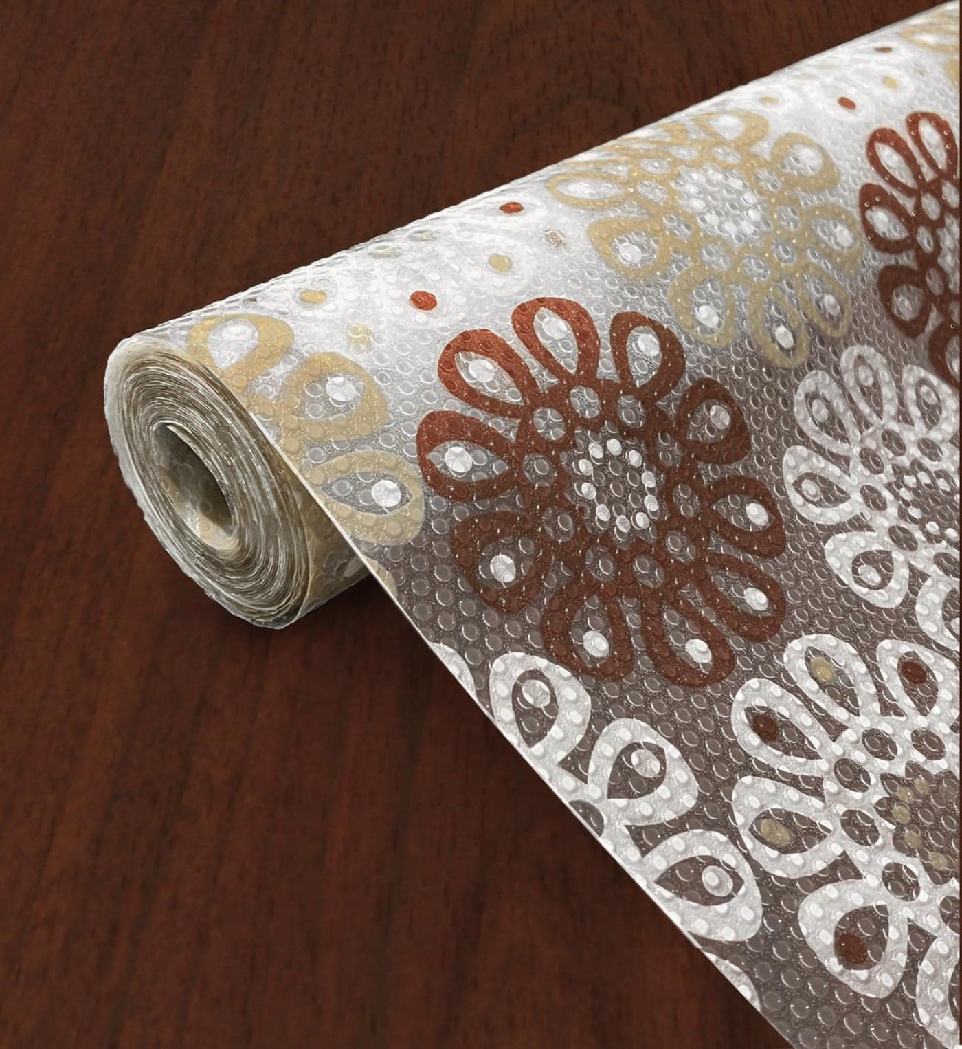 Yellow Weaves PVC Kitchen Mat Fridge Mats 45 cm X 3 Meters Anti Slip Roll, Shelf Liners Sheet for Kitchen, Shelves, Cabinet, Drawer, Wardrobe, Refrigerator, Table (Brown Flakes)