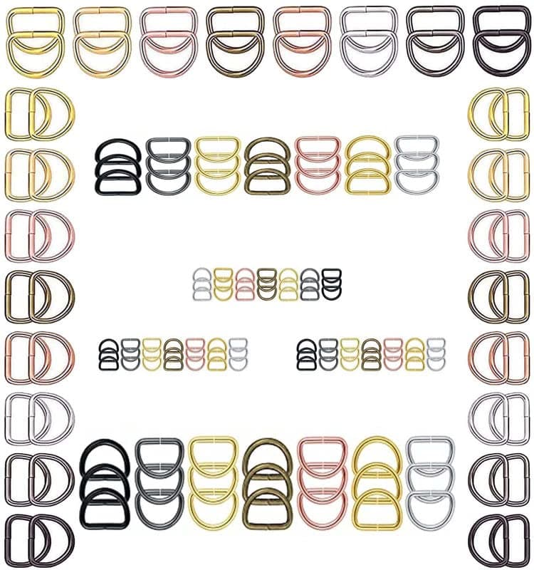 DIY Crafts 5X D Ring, Chrome Silver, Keyrings & Keychains Round Swivel Snap Hooks Key Rings Metal For Lanyard, ID, Bags, W (5X D Ring, Chrome Silver)