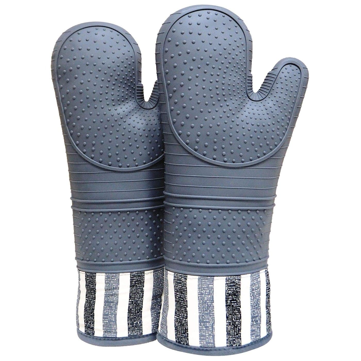 RED LMLDETA Heat Resistant 550 Degree Oven mitt Silicone Oven Hot Mitts 1 Pair Extra Long Professional Baking Oven Gloves Food SafePot Holders CookingGrillingKitchen Grey Mittens