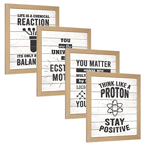 Chaka Chaundh - Science, Technology Life, Universe & Positive Quotes Frame - Motivational Quotes frames - Framed posters - Photos with quotes - (13.6 X 10.6 inches)- Set of 4