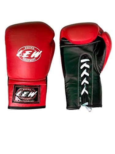 LEW Professional Genuine Leather Lace Up 8 OZ Fight/Training/Contest Boxing Gloves