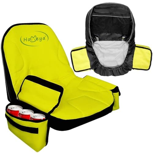 Riding Mower Seat Cover with Side Storage Pockets Heavy Duty 600D Oxford Waterproof PaddedNonSlip Lawn Mower Seat Cover with Reflective Stripe2 Rear Pouches Fits 122142 NoArmrest Tractors
