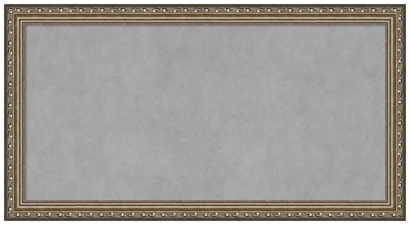 Amanti Art Silver Framed Magnetic Board 14x26 Small Vision Board for use with Magnets 100 Metal Sheet to Display Items as Office Decor or for Home Organization in mudroom Kitchen or Kids Room
