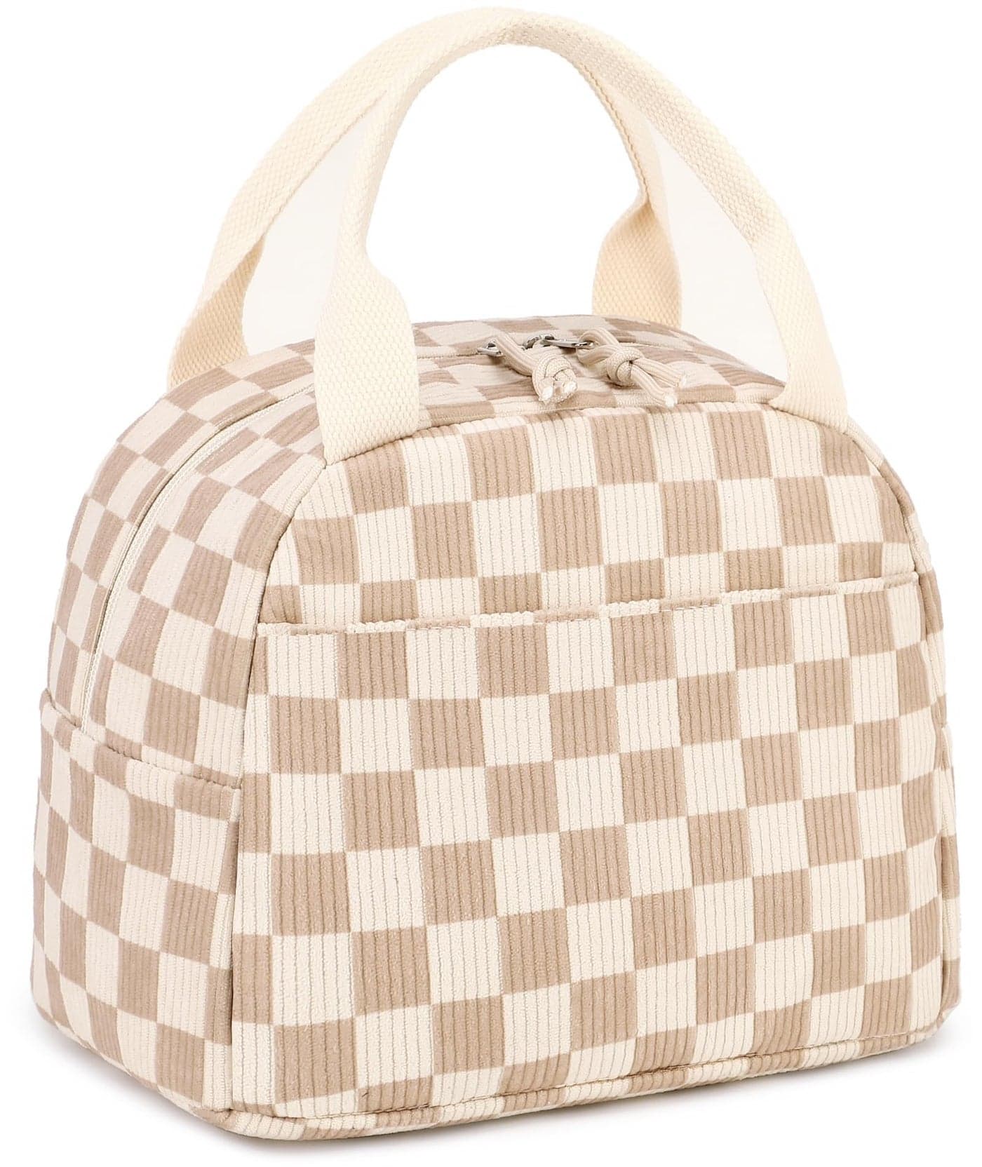 LEDAOU Lunch Box for Women Insulated Lunch Bag Corduroy Lunch Tote Bags Leakproof Cooler Lunch Case for Travel Work Picnic