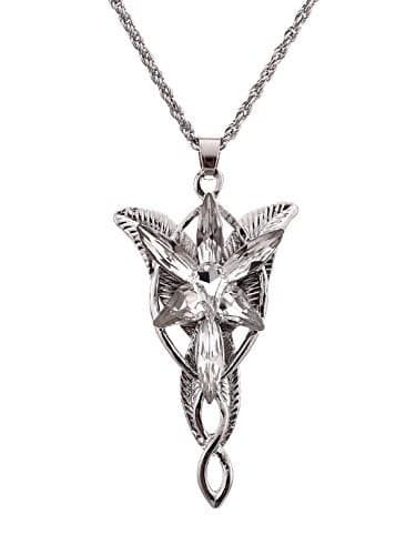 LUREME® Fairy Princess Arwen Silver Tone Zirconia Wings Pendant Necklace for Women(a1000004)