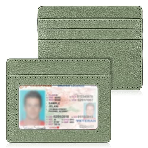 Fintie Slim Minimalist Front Pocket Wallet, RFID Blocking Credit Card Holder Card Cases with ID Window for Men Women, Sage Green