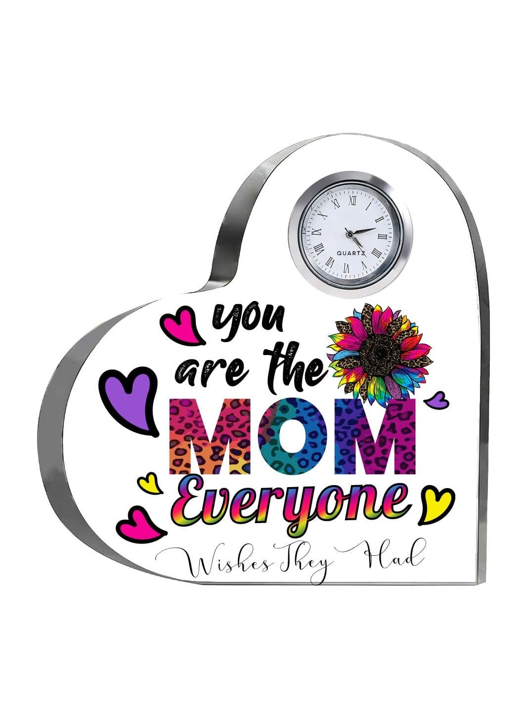 Mothers Day Gift Heart-Shaped Crystal Clock - Unique Gifts for Moms - Mothers Day Presents - Gifts for Mom - Celebrate Mothers Day