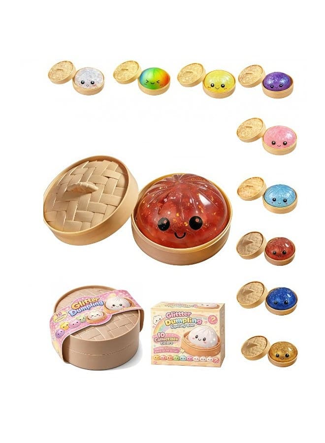 Giant Dumpling Stress Ball, Big Soft Steamed Bun Fidget Toy with Steamer, Helps with Stress Relief Squeeze Ball for Kids & Adults