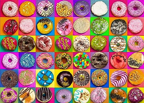 Jigsaw Puzzles 1000 Pieces for Adults Families Donuts Pieces Fit Together Perfectly